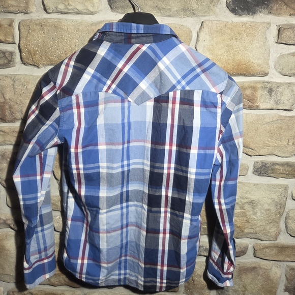 Levi's Blue Plaid Men's Button-Down Shirt - Picture 5 of 6